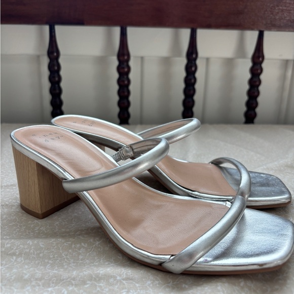 A New Day Women's Silver Heeled Sandals - Picture 2 of 4